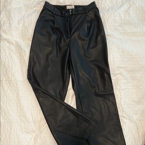 H&M Charcoal Faux Leather Trousers